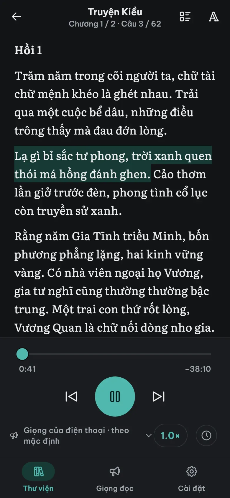 Màn đọc nền tối